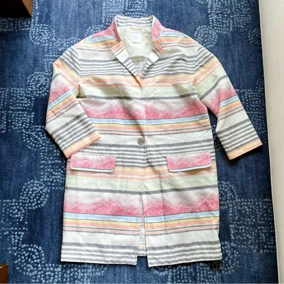 🌷 ALBA MODA WHITE MULTI STRIPE SPRING JACKET!