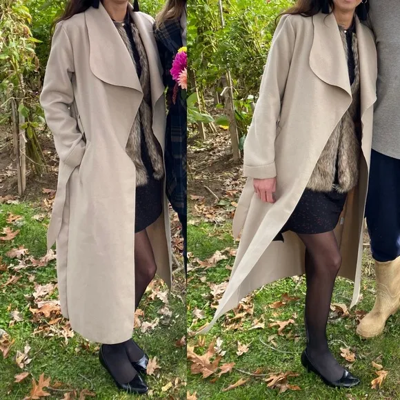 🍂 BOOHOO TAN WOVEN CLASSIC COAT!