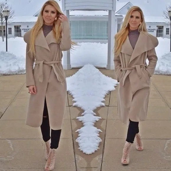 🍂 BOOHOO TAN WOVEN CLASSIC COAT!