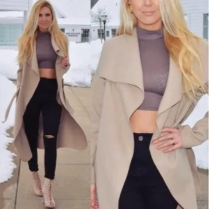🍂 BOOHOO TAN WOVEN CLASSIC COAT!