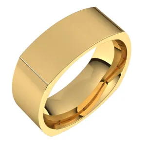 10K Yellow Gold 7 mm Square Comfort Fit Wedding Band