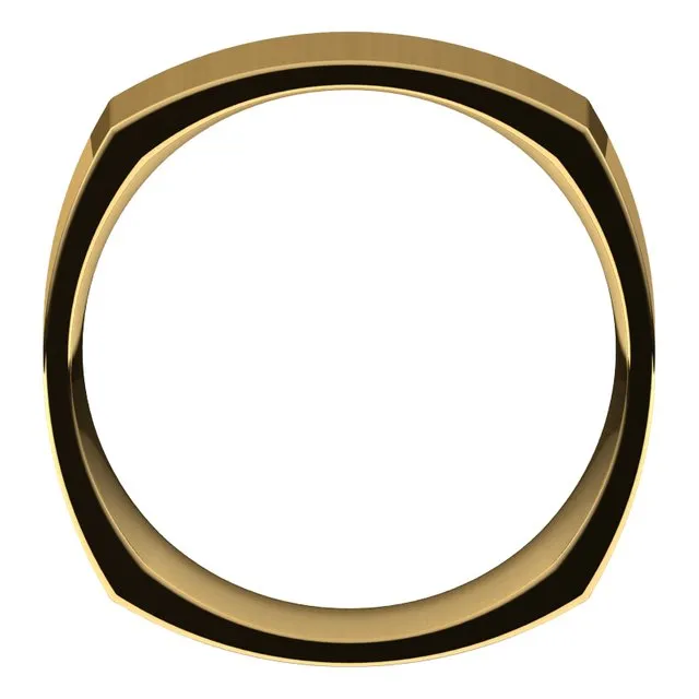10K Yellow Gold 7 mm Square Comfort Fit Wedding Band