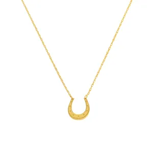 14K Yellow Gold Horse Shoe Necklace