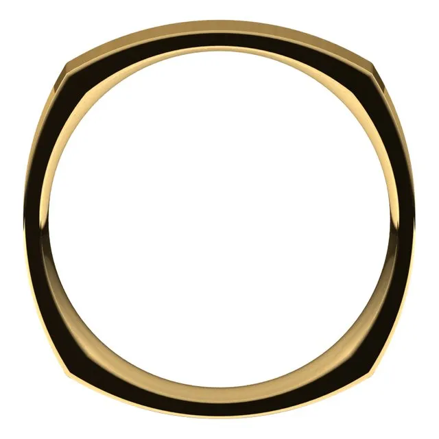 18K Yellow Gold 4 mm Square Comfort Fit Wedding Band