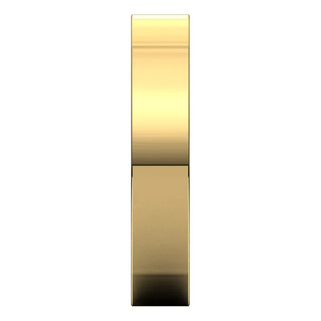 18K Yellow Gold 4 mm Square Comfort Fit Wedding Band