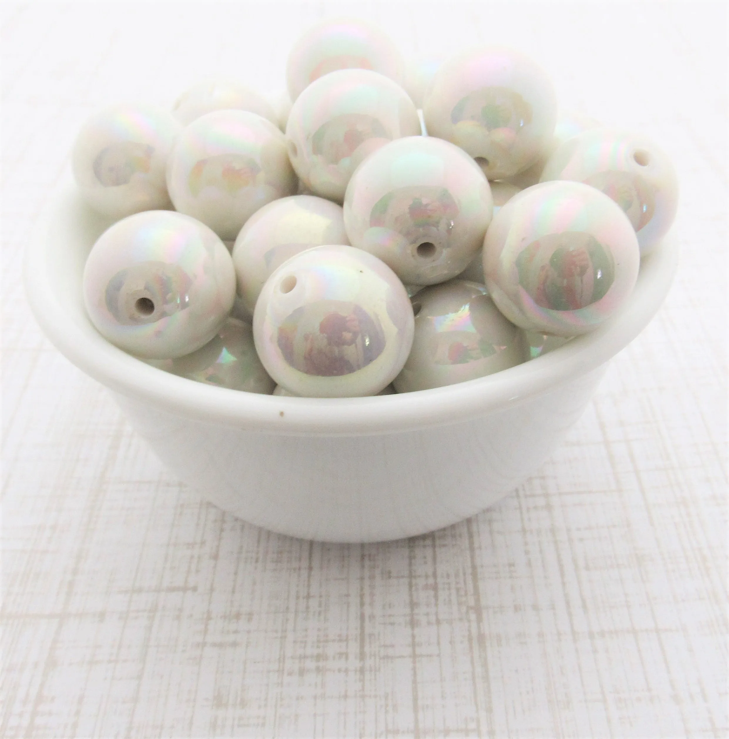20mm White AB Bubblegum Beads, Chunky Bubblegum Beads, Gumball Beads, Acrylic Beads, Fairy Kawaii Bead Chunky Bubblegum Bead Chunky Bead