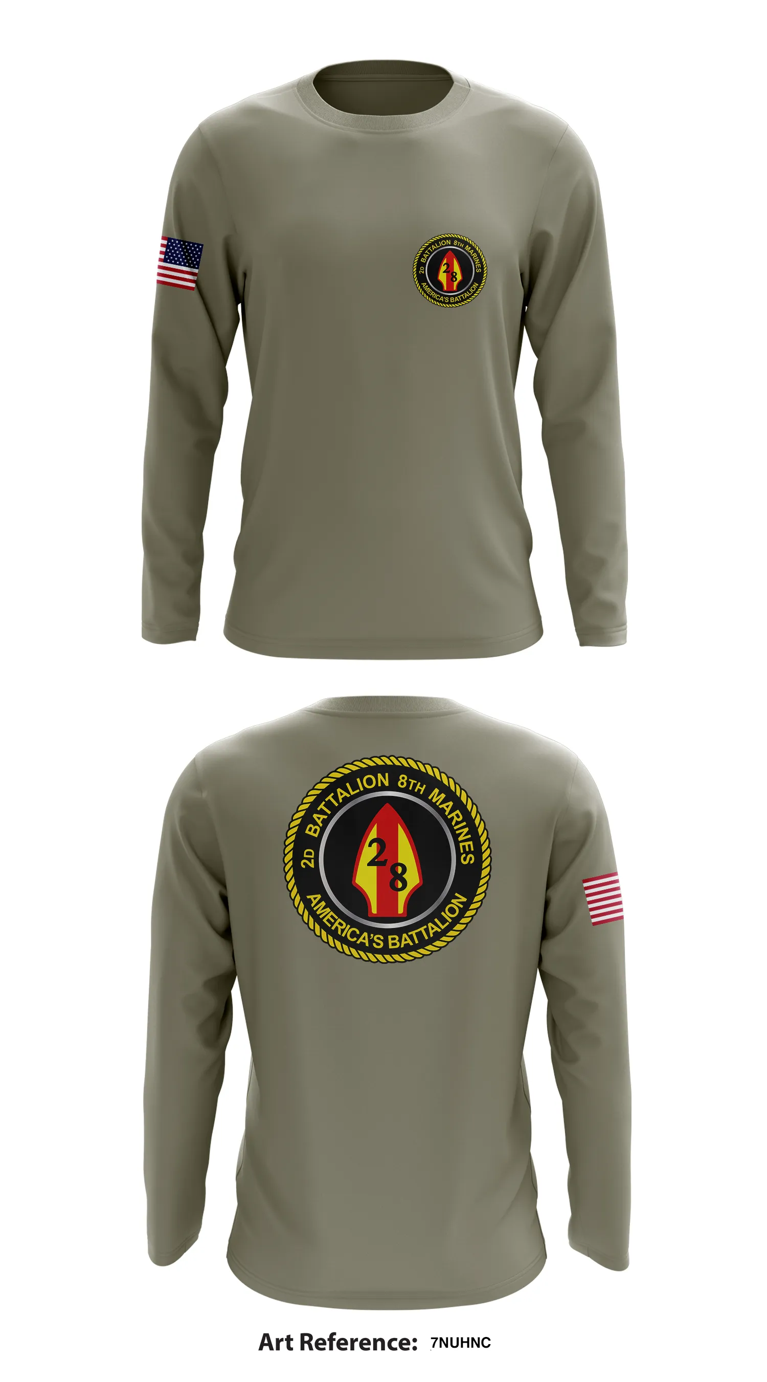 2nd battalion 8th marines  Store 1 Core Men's LS Performance Tee - 7nuhnc