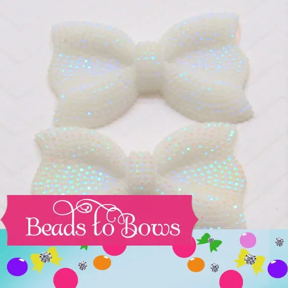 54mm White Rhinestone Bubblegum Bow bead, 1ct for .99 Bow Bead, Chunky Bow, Bubblegum Rhinestone Bead, Chunky Necklace Bow Bead, Bead Supply