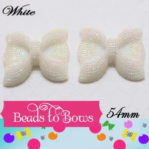 54mm White Rhinestone Bubblegum Bow bead, 1ct for .99 Bow Bead, Chunky Bow, Bubblegum Rhinestone Bead, Chunky Necklace Bow Bead, Bead Supply