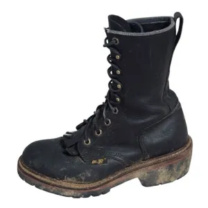 Ad Tec Boots Mens Size 8 M Black Lace Up Fringe Vintage