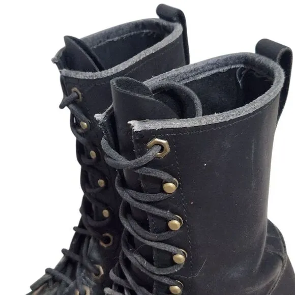 Ad Tec Boots Mens Size 8 M Black Lace Up Fringe Vintage