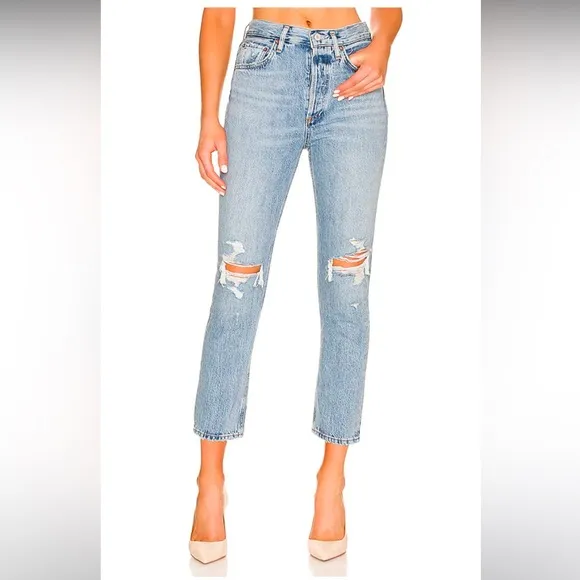 AGOLDE Riley High Rise Straight Crop Jean