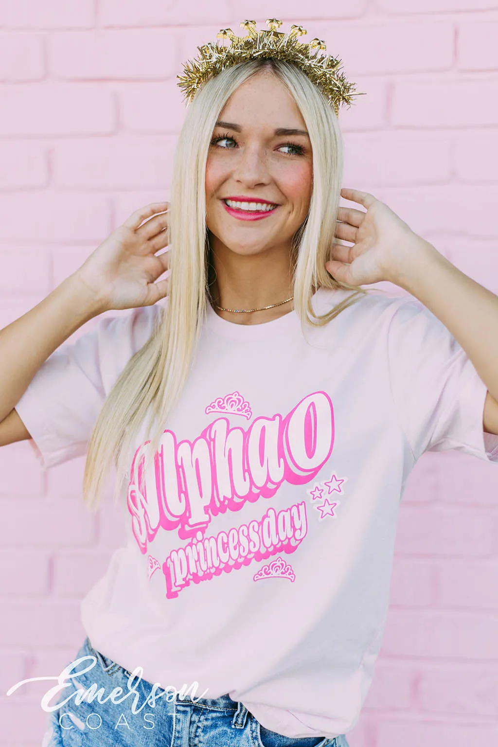 Alpha O Princess Day Pink Tshirt