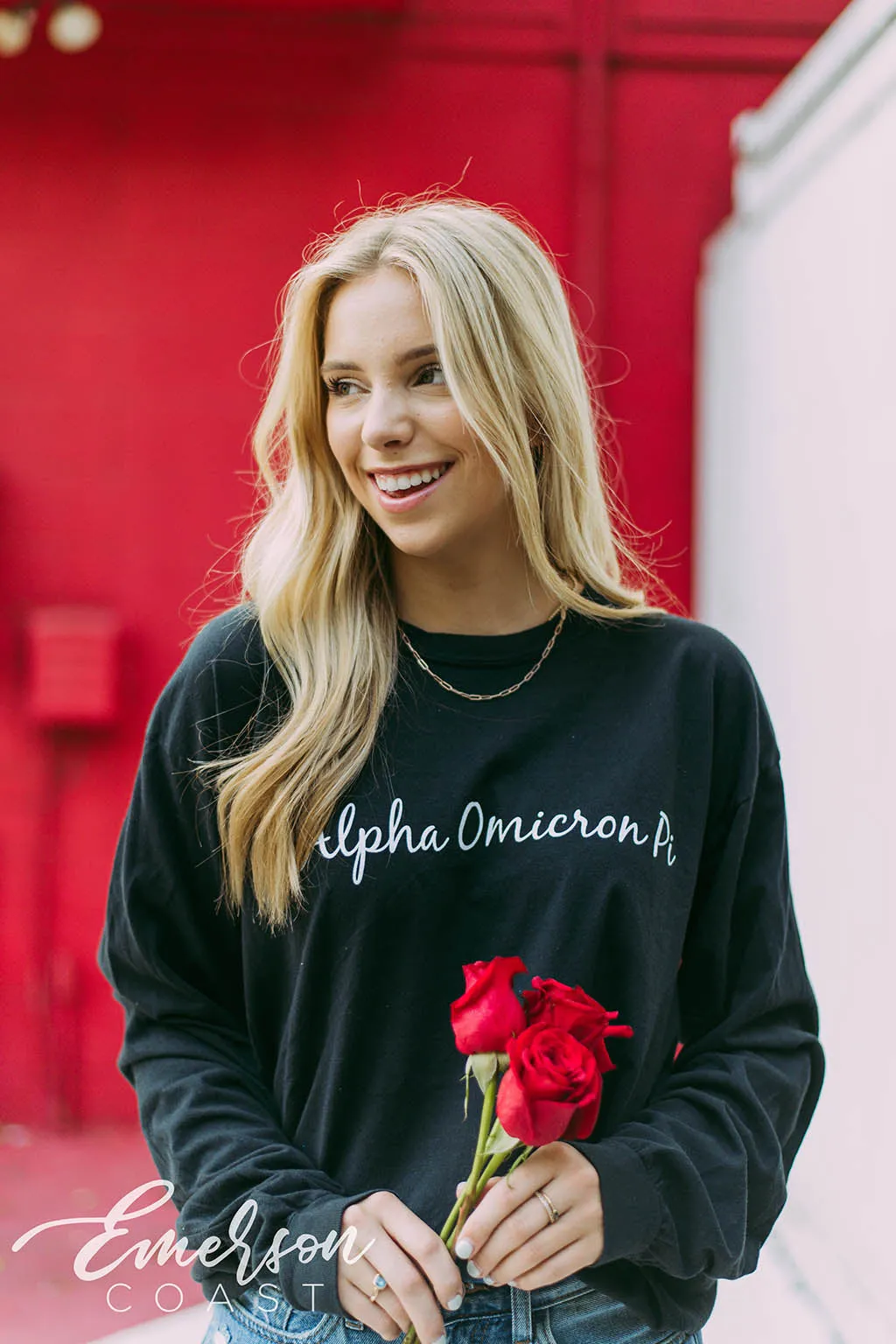 Alpha O Red Rose Formal Tee