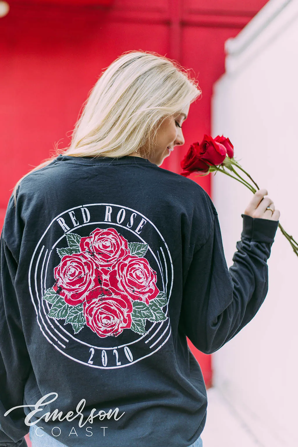Alpha O Red Rose Formal Tee