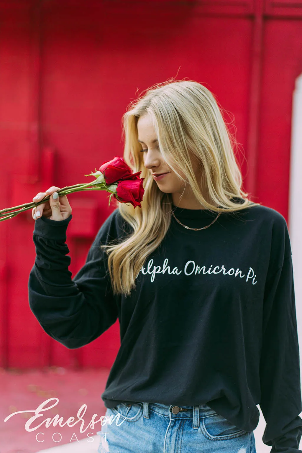 Alpha O Red Rose Formal Tee