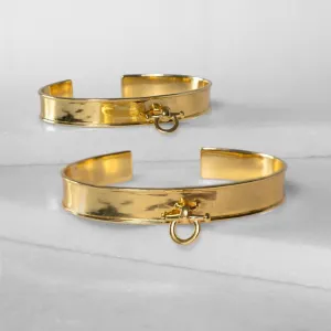 Ariston Horse Bit Bracelet in 14K Gold on Brass Equestrian Bracelet