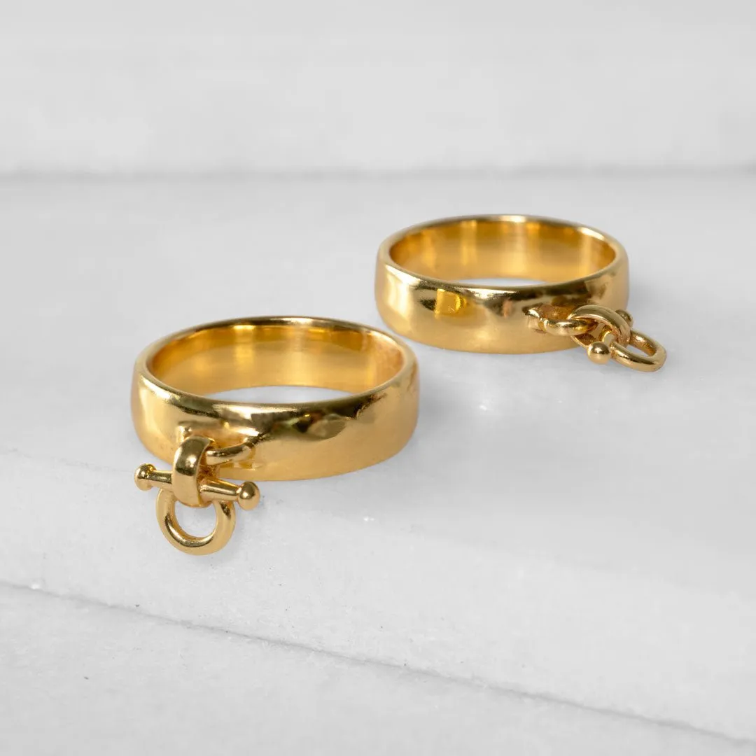 Ariston Horse Bit Bracelet in 14K Gold on Brass Equestrian Bracelet