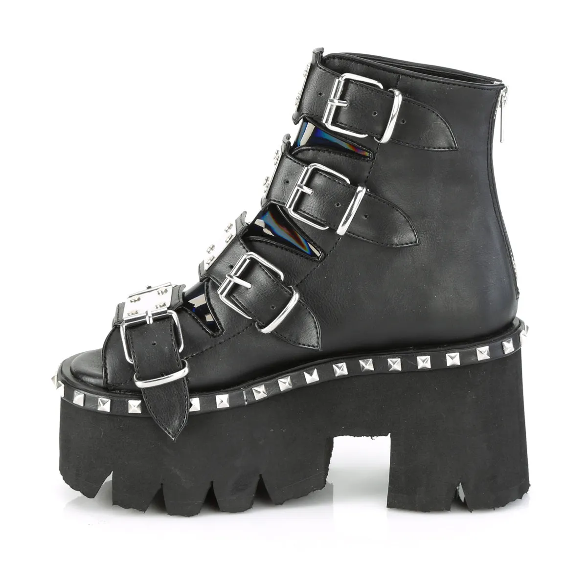 ASHES-70  Black Vegan Leather & Hologram