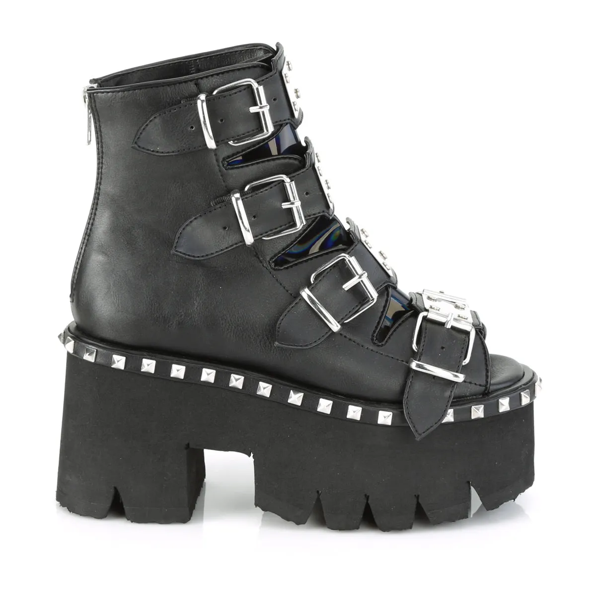 ASHES-70  Black Vegan Leather & Hologram