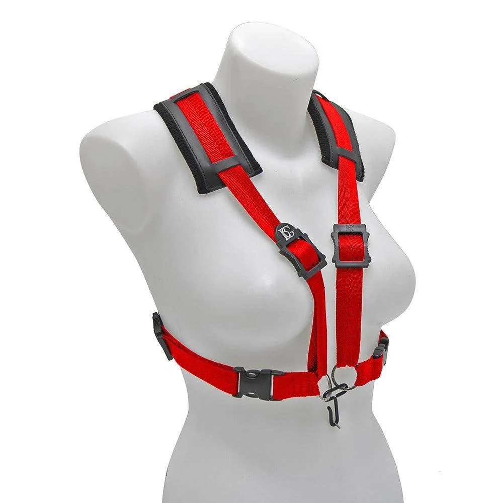 BG Alto, Tenor & Baritone Sax Womens Comfort Harness ~ Red ~ Metal Hook