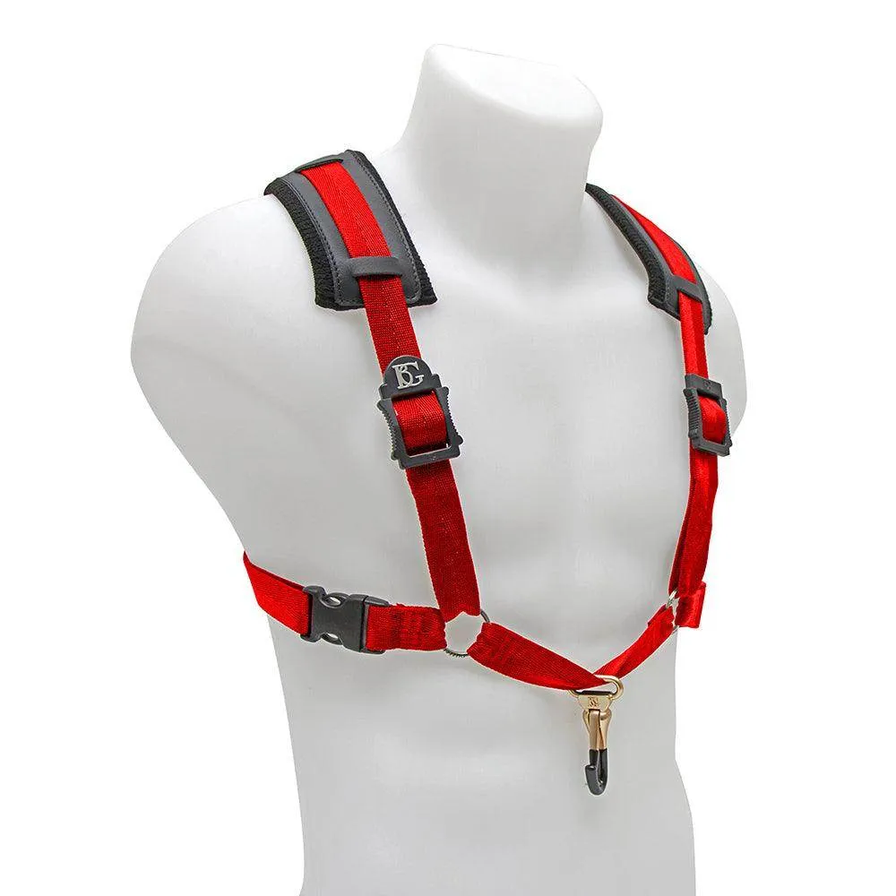 BG Alto, Tenor & Baritone Sax XL Comfort Harness ~ Red ~ Metal Coated Hook