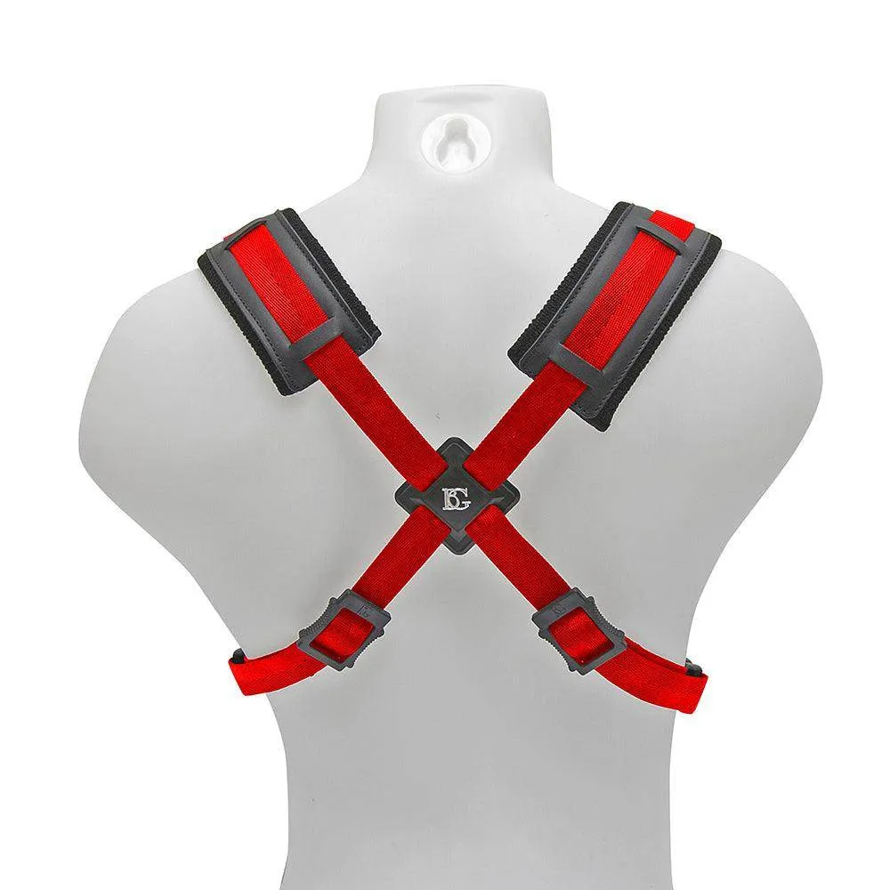 BG Alto, Tenor & Baritone Sax XL Comfort Harness ~ Red ~ Metal Coated Hook