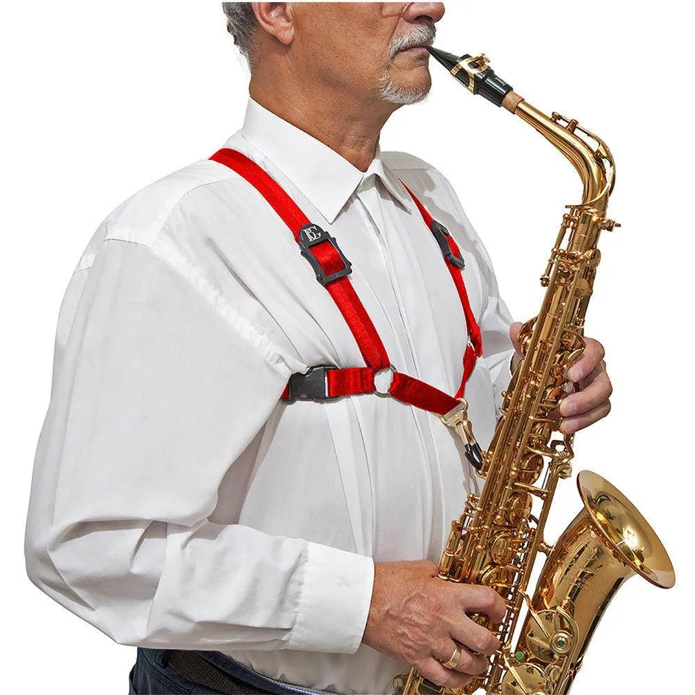 BG Alto, Tenor and Baritone Saxophone Harness Men Large Red Coated Metal Hook