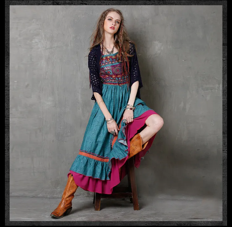 Boho Blues Maxi Sundress