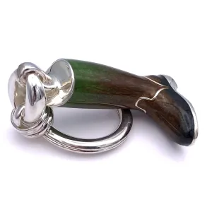 Boot Key Ring, Enamel & Sterling Silver