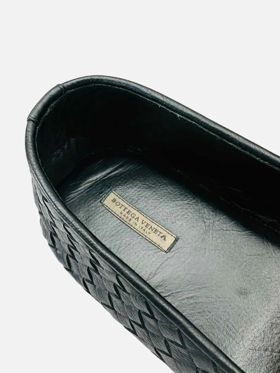 BOTTEGA VENETA Intrecciato Detail Black Loafers 11.5