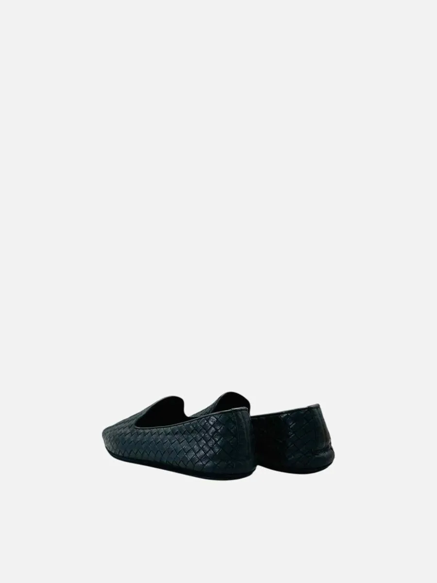 BOTTEGA VENETA Intrecciato Detail Black Loafers 11.5