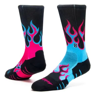 CALZE SCRIMMAGE FLAME FUXIA SPORT PADLE BASKET CROSSFIT SOCKS VICE