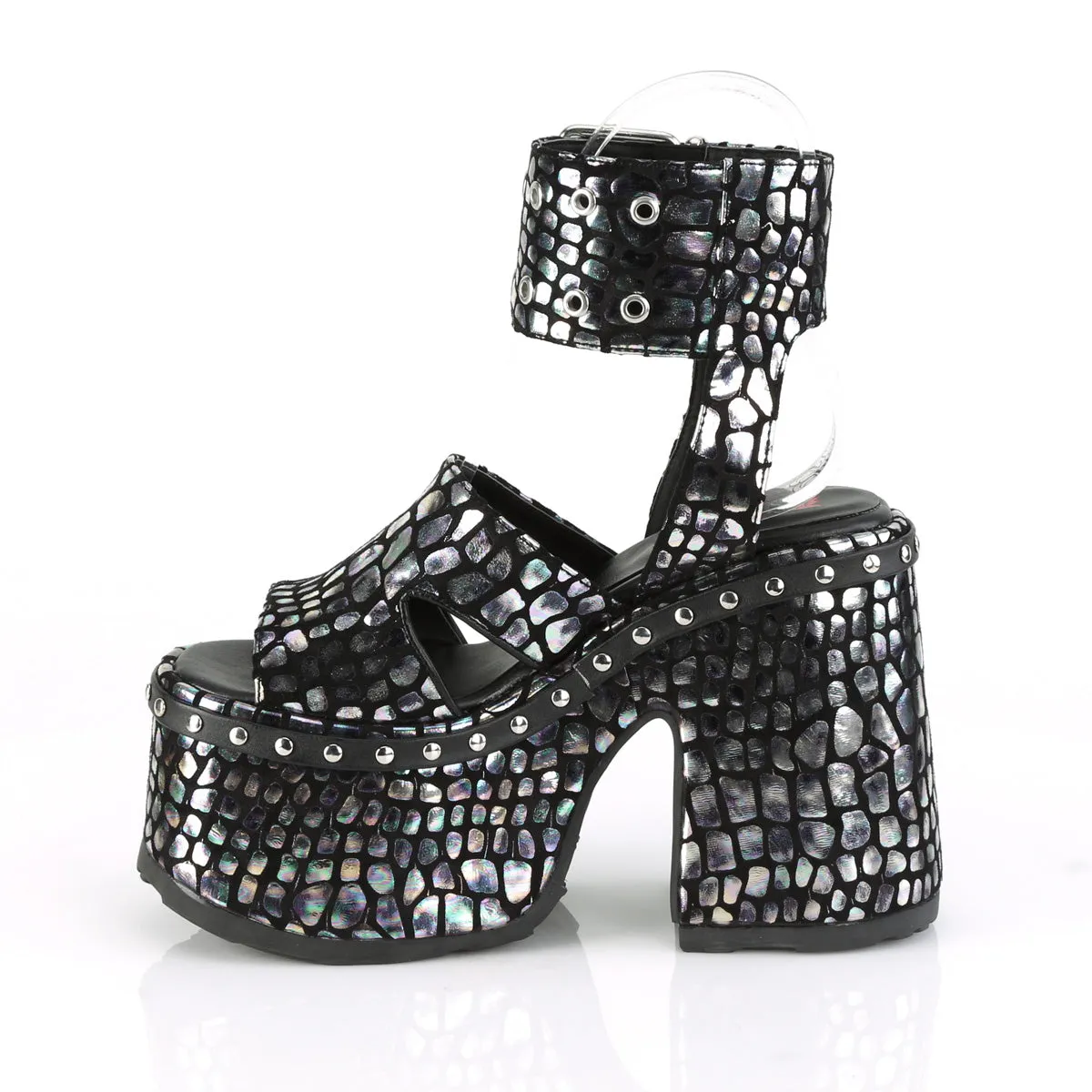 CAMEL-102  Black Nubuck-Silver Holo Prints