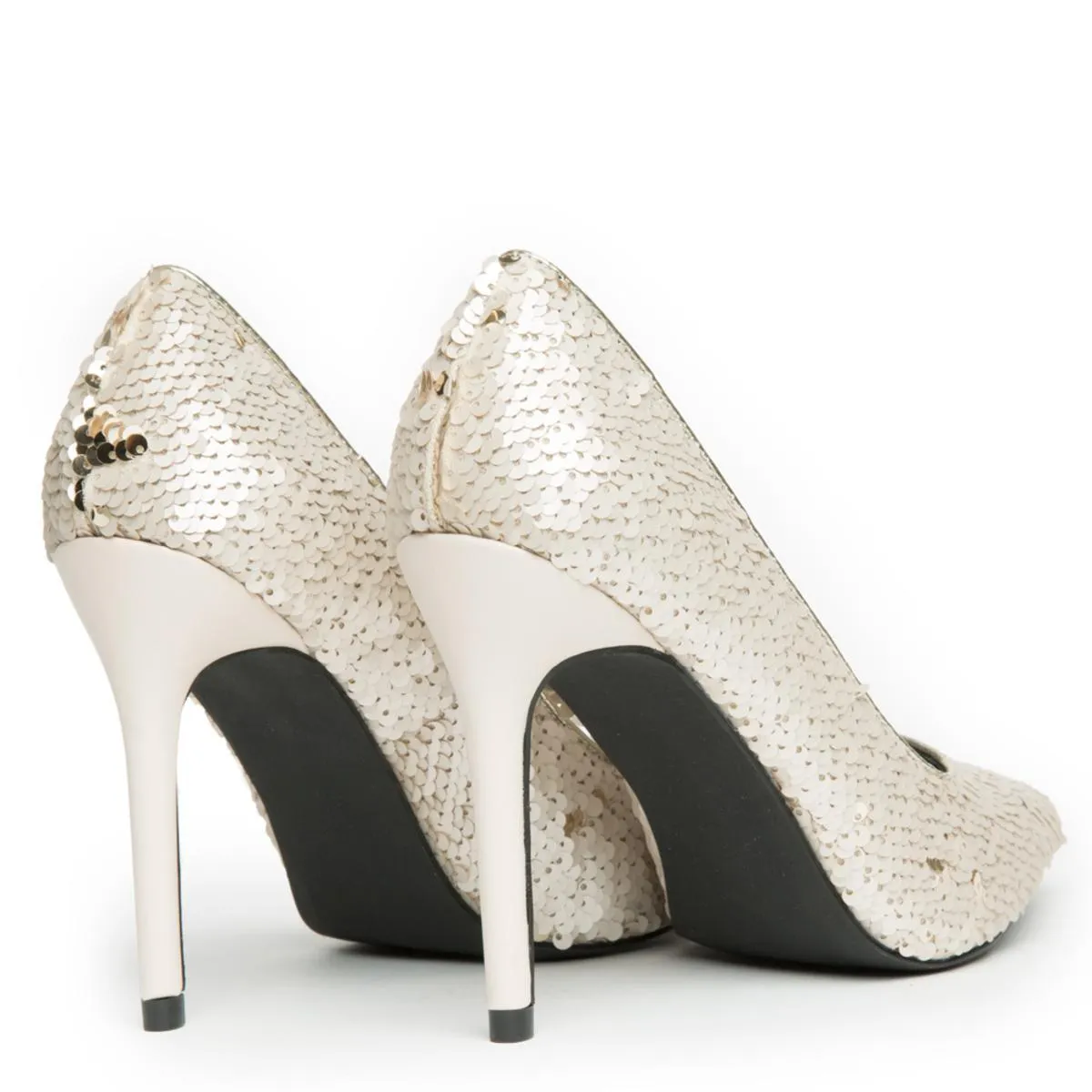 Cape Robbin Kitana-45 Champagne Sequence High Heel Champagne