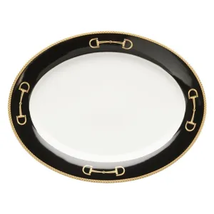 Cheval Black Platter 14" - Julie Wear Equestrian Tableware