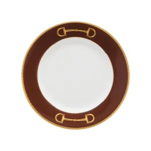 Cheval Chestnut Brown Bread Plate 6.5" - Julie Wear Equestrian Tableware