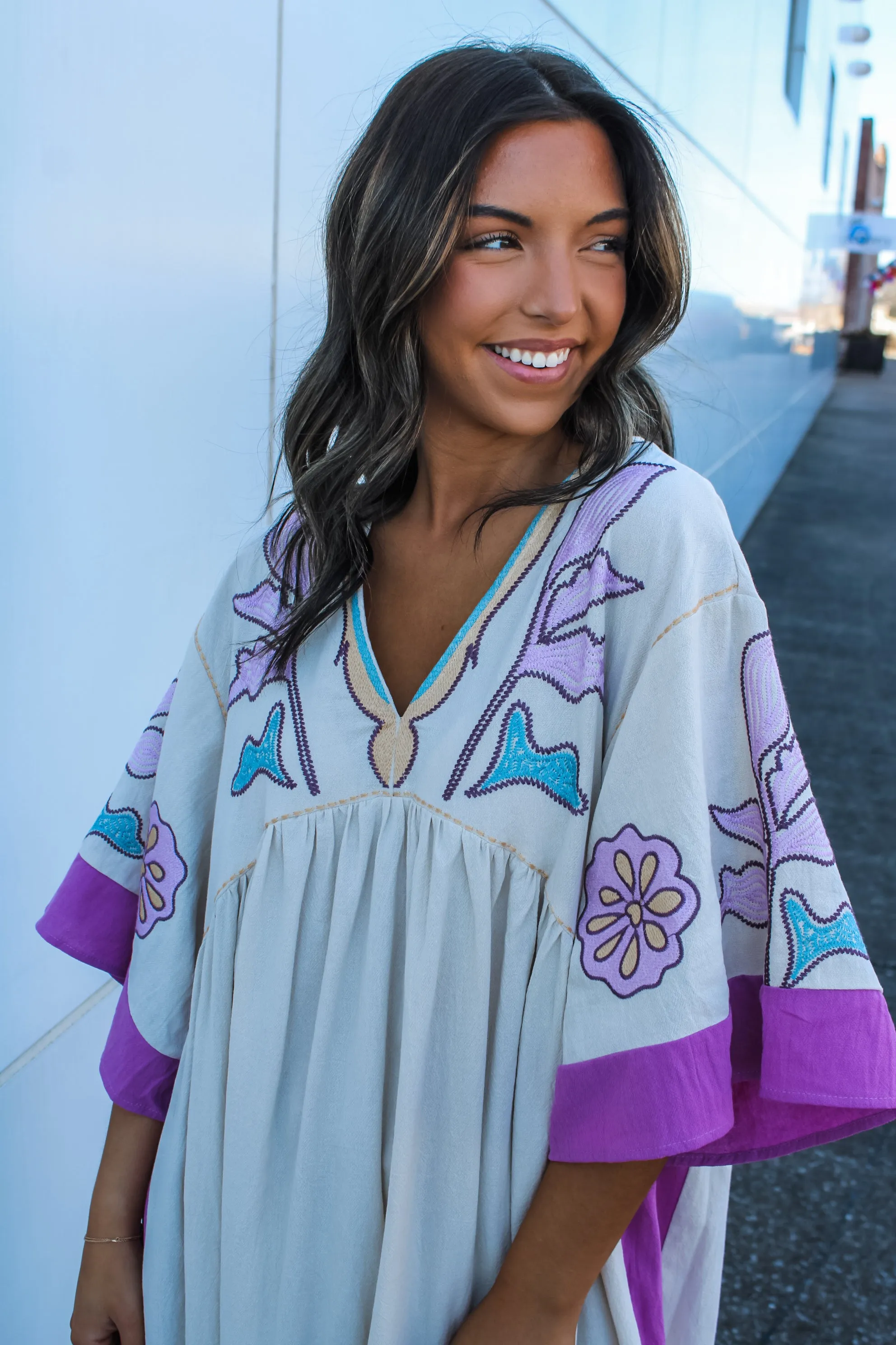 Chloe Caftan Dress • Purple Floral