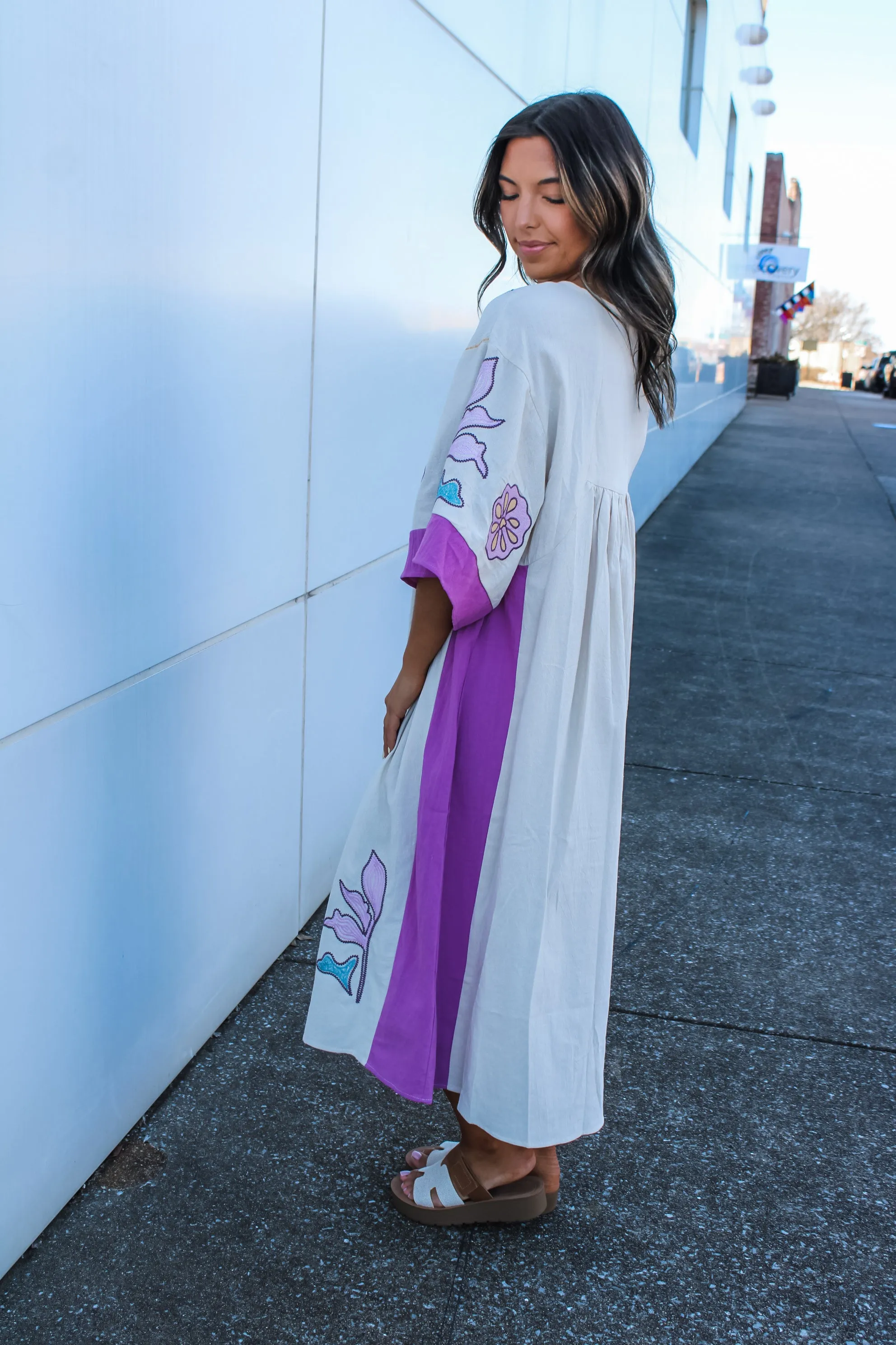 Chloe Caftan Dress • Purple Floral