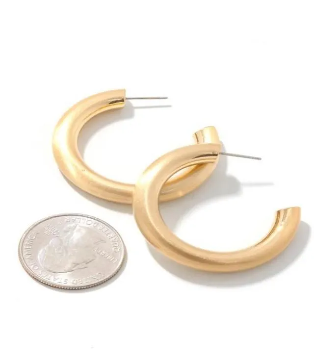 Chunky Matte Hoop Earrings