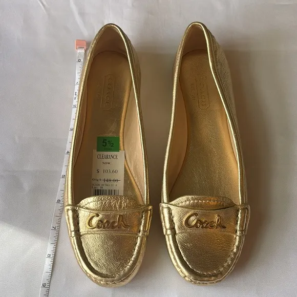 Coach Olson Metallic Shoes Gold Big Kids Size 5 1/2