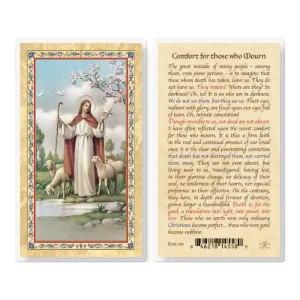 Comfort For Those Who Mourn Hot Gold Stamped Laminated Holy Card (Plastic Covered)