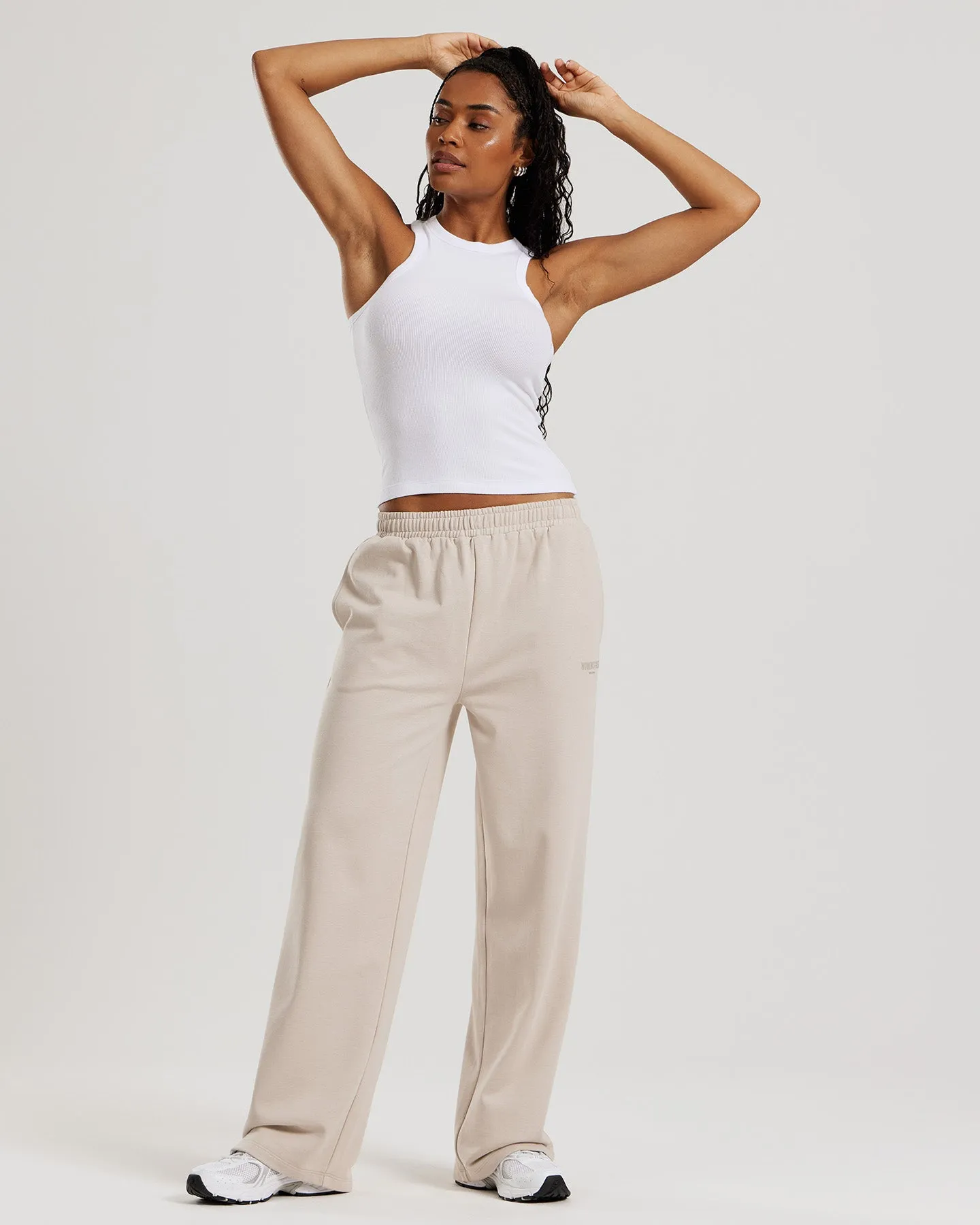 Comfort Ribbed Midi Tank | White