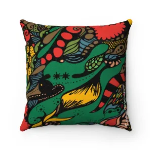 Coodeh Faux Suede Square Pillow (Multi-Art)