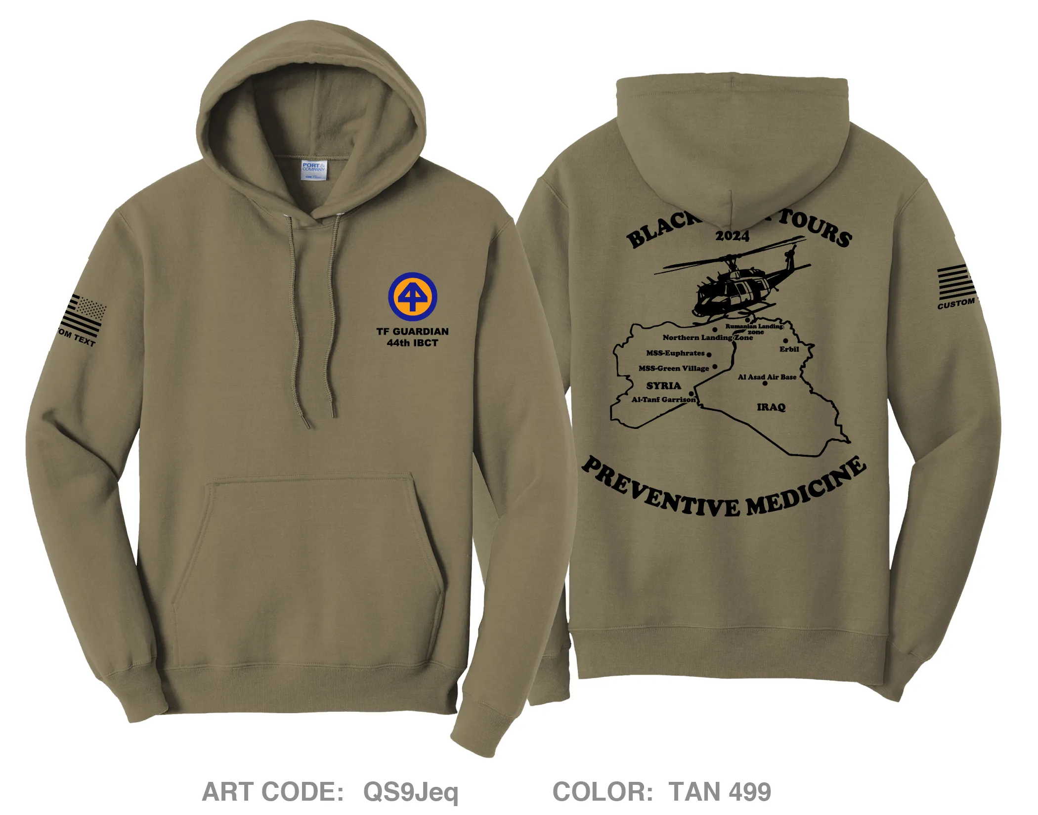 CUSTOM HHC 44Th IBCT (Medical Section) Comfort Unisex Hooded Sweatshirt - QS9Jeq
