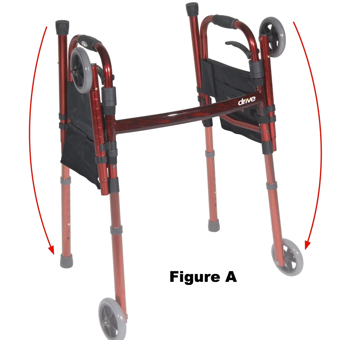 Deluxe Folding Travel Walker with 5" Wheels
