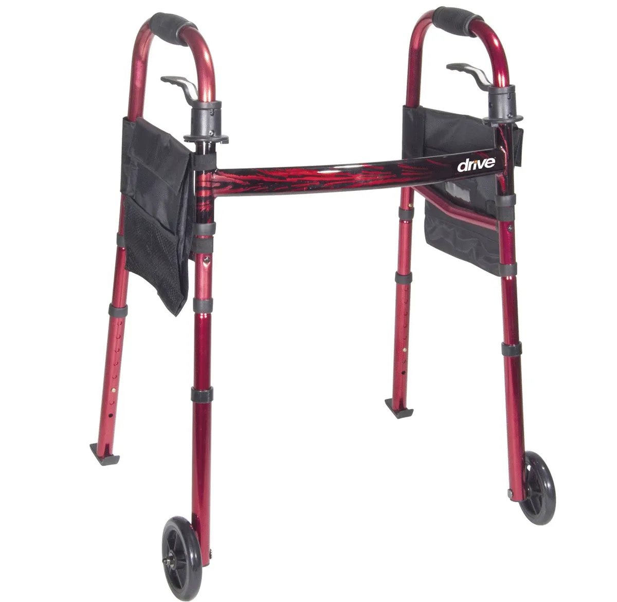 Deluxe Folding Travel Walker with 5" Wheels
