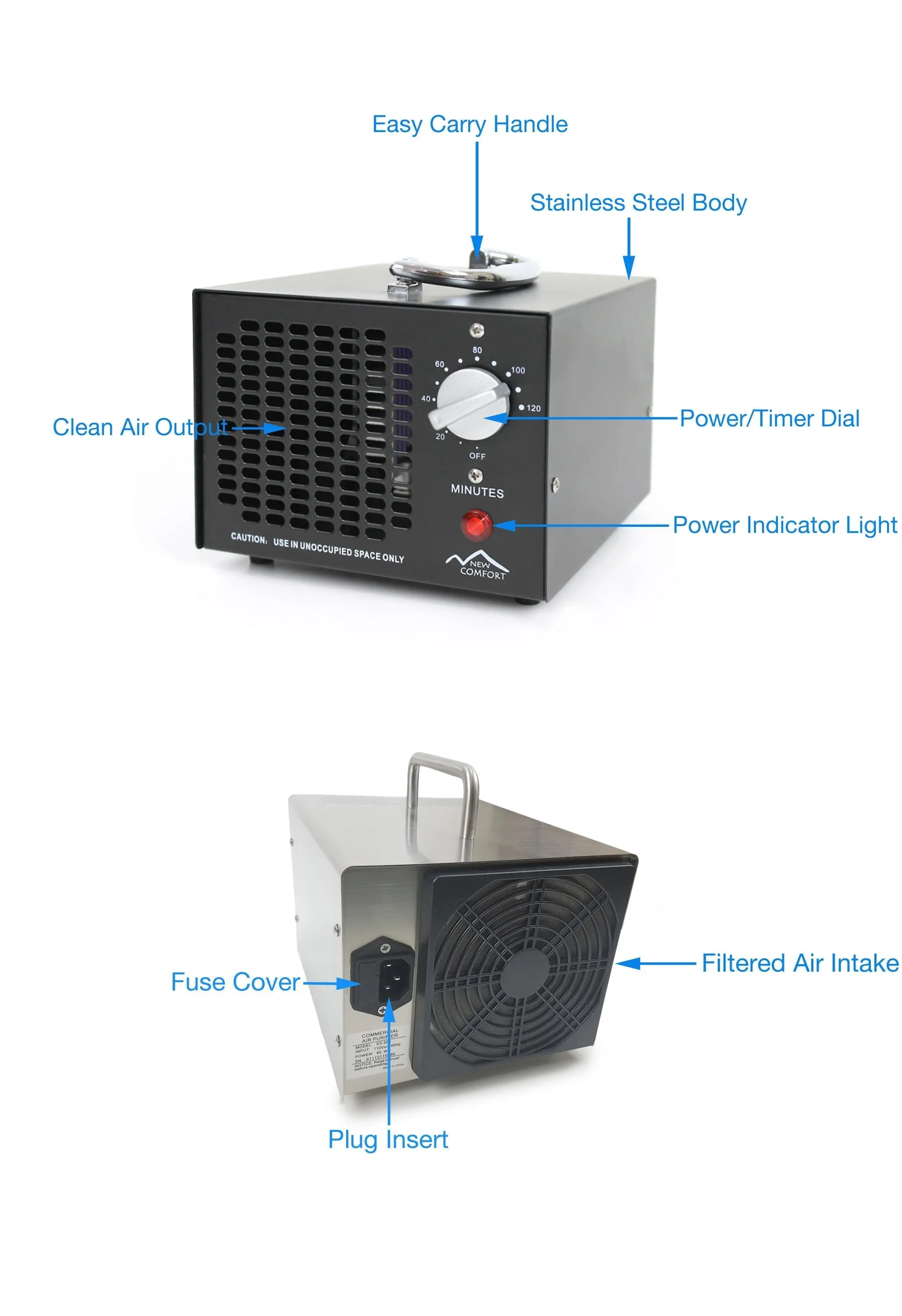 Demo Model New Comfort Compact Odor Eliminating Commercial Ozone Generator