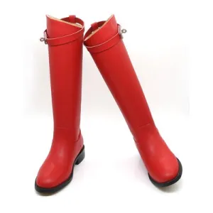 Designer Genuine Leather Long Boots Sexy Woman Motorcycle Booties Belt Strap Metal Shark Lock flat heel Knee High Boots