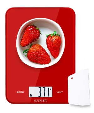 Digital Kitchen Scale Multifunction Food Scale,17.6lb 8kg,Baking Scale with Dough Scraper for Cooking by NUTRI FIT,Large Display,Easy to Clean,Ultra Slim